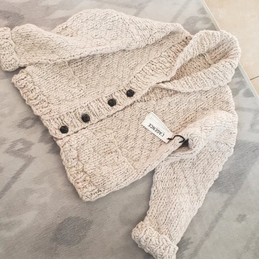 L'agence merino fisherman style cardigan Sm